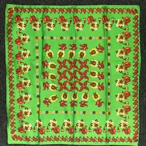 Vintage Floral Handkerchief Scarf